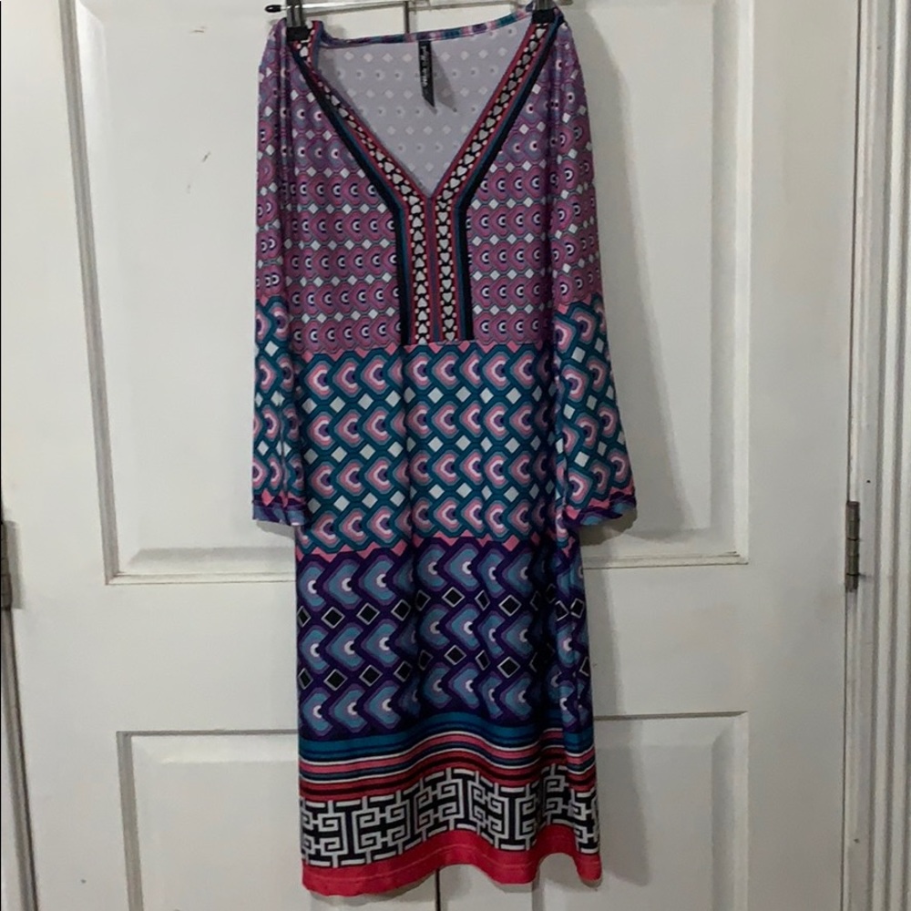 White Mark 3/4 sleeve dress Mini
